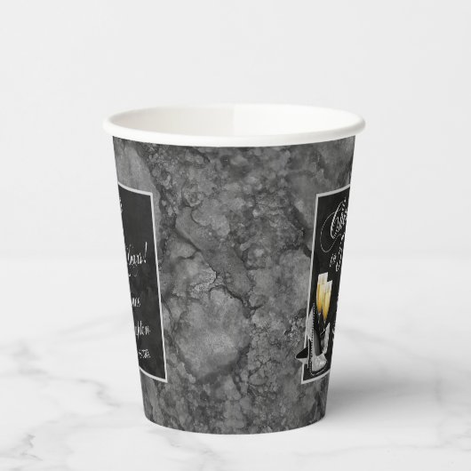 50 jaar zilveren en zwarte verjaardag papieren bekers (Links)