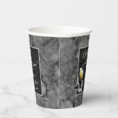 50 jaar zilveren en zwarte verjaardag papieren bekers (Rechts)