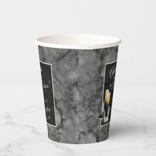 50 jaar zilveren en zwarte verjaardag papieren bekers (Rechts)