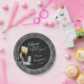 50 jaar zilveren en zwarte verjaardag papieren bordje (Feest)