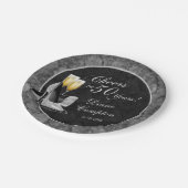 50 jaar zilveren en zwarte verjaardag papieren bordje (Gekanteld)