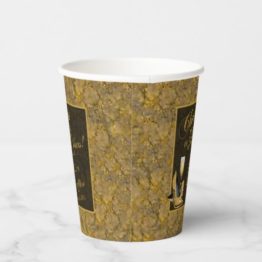 50 jaar zwarte gouden verjaardag papieren bekers (Rechts)