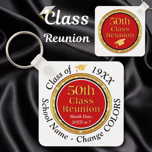 50-jaars Reunion-souvenirs, Change Red, Black Sleutelhanger