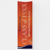 50-jaars verbandbanner in Oranje en blauw Spandoek (Verticaal)