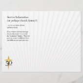 50-jarig Jubileum Bulletin van de Kerk Flyer (Achterkant)