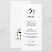 50-JARIG JUBILEUM FEest Menu (Voorkant / Achterkant)