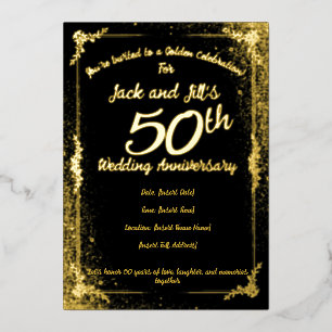 50-jarig jubileum folie uitnodiging