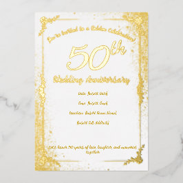 50-jarig jubileum folie uitnodiging