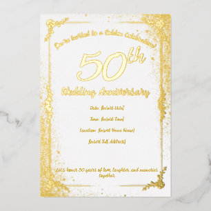 50-jarig jubileum folie uitnodiging