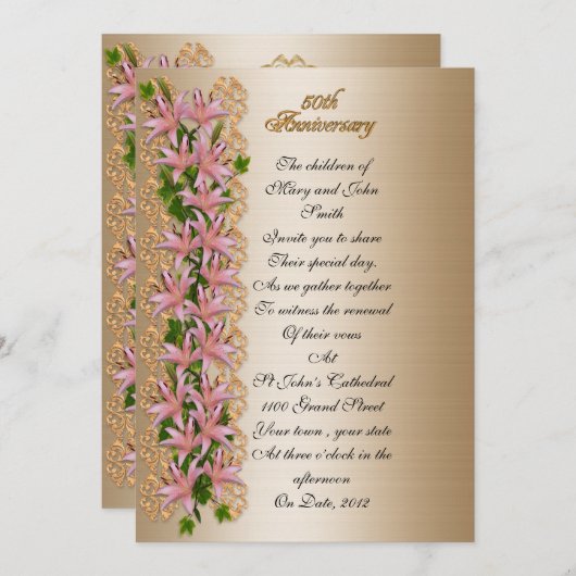 50-jarig jubileum gelofte vernieuwing klimop en le kaart (Voorkant / Achterkant)