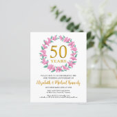 50-jarig jubileum Gouden Bloemenkrans Uitnodiging (Staand voorkant)