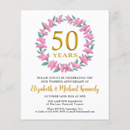 50-jarig jubileum Gouden Bloemenkrans Uitnodiging