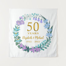 50-jarig jubileum Gouden bloemenkrans van de blauw