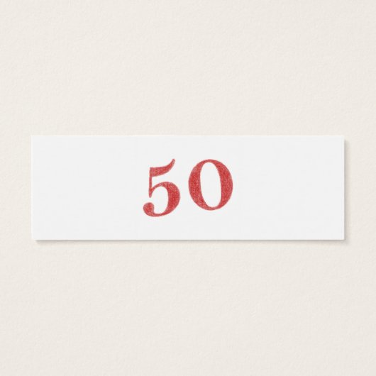 50-jarig jubileum mini visitekaartjes (Achterkant)