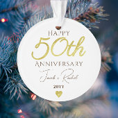 50-jarig jubileum nepgoud aangepaste trouw ornament