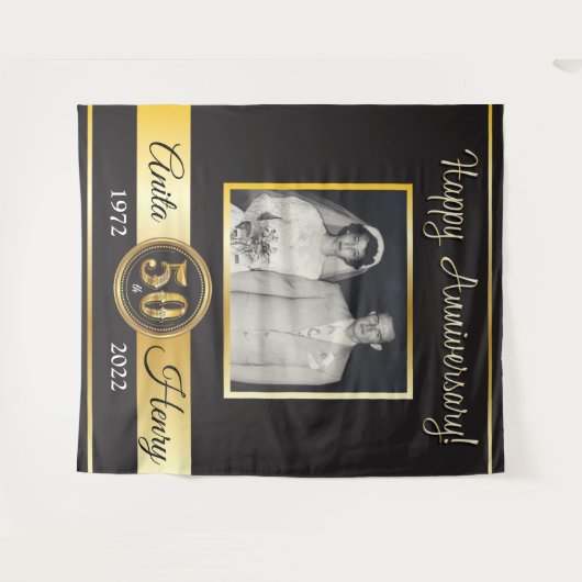 50-jarig jubileum Tapijt Wandkleed (Voorkant (horizontaal))