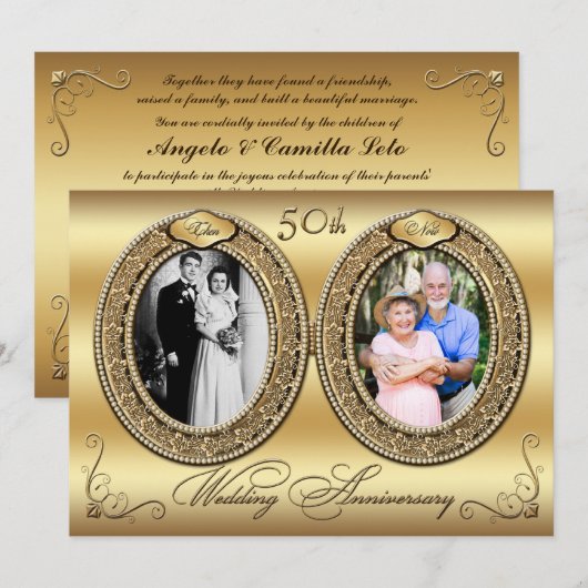 50-jarig jubileum uitnodiging 2 (Voorkant / Achterkant)