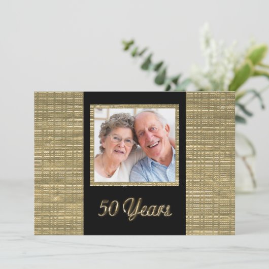 50-jarig jubileum uitnodiging met foto-inzet (Staand voorkant)