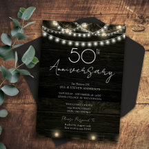 50-jarig jubileumfeest Rustic houten lichten