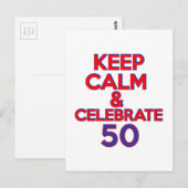 50-jarig ontwerp briefkaart (Voorkant / Achterkant)