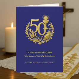 50-jarig priesterjubileum Goud Kaart
