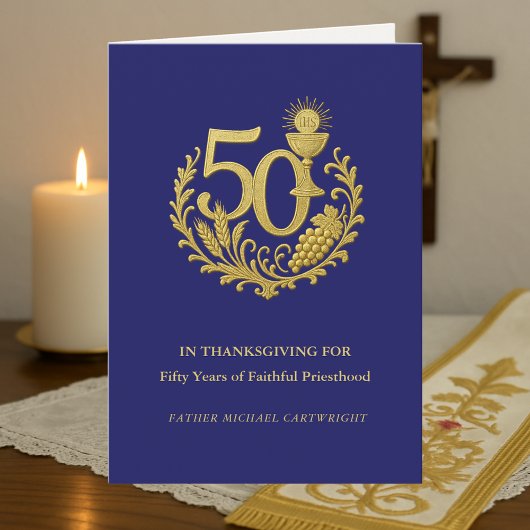 50-jarig priesterjubileum Goud Kaart