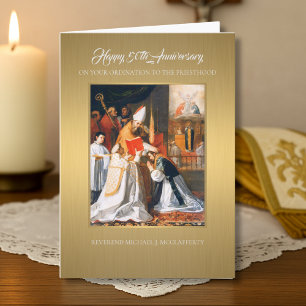 50-jarig priesterjubileum katholieke priester kaart