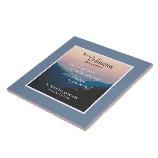 50-jarig priesterwijding gefeliciteerd tegeltje (Zijkant)