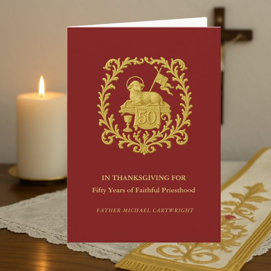 50-jarig priesterwijdingfeest Agnus Dei Kaart