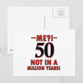 50-jarige design briefkaart (Voorkant / Achterkant)