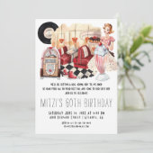 50-jarige Diner Sock Hop Birthday Party Kaart (Staand voorkant)