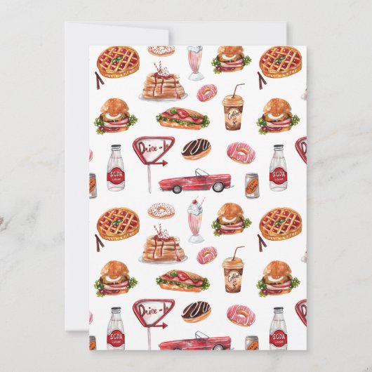 50-jarige Diner Sock Hop Birthday Party Kaart (Achterkant)