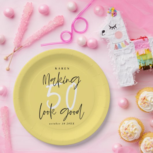 50-jarige feestdag papieren bordje (Feest)