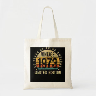 50-jarige geschenken geboren in 1973 50e geboorte tote bag