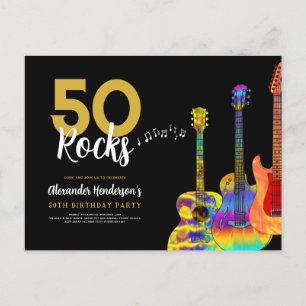 50-jarige gitaren 50 Rocks Uitnodiging Briefkaart