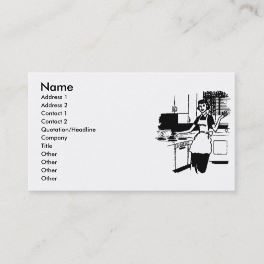 50-jarige huisvrouw visitekaartje (Voorkant)