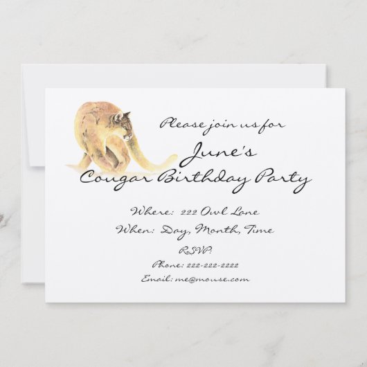 50-jarige partij nodigt aangepaste cougar-Humor ui Kaart (Achterkant)