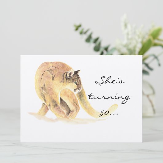 50-jarige partij nodigt aangepaste cougar-Humor ui Kaart (Staand voorkant)