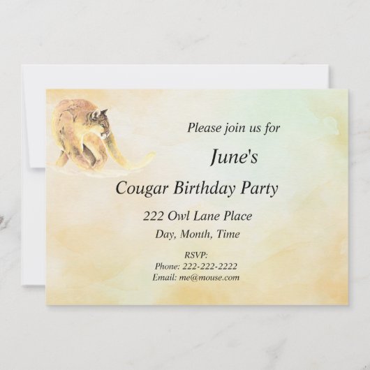 50-jarige partij nodigt aangepaste cougar-Humor ui Kaart (Achterkant)