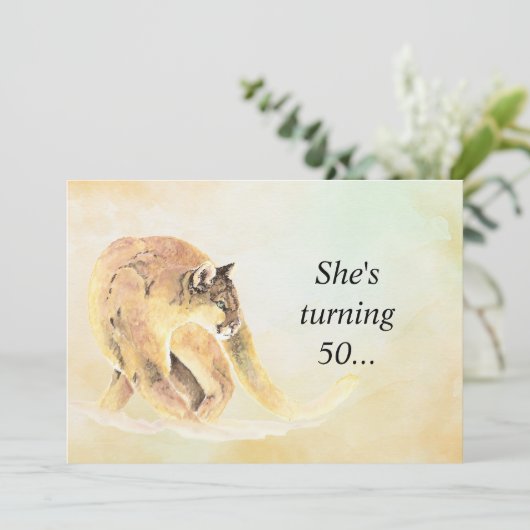50-jarige partij nodigt aangepaste cougar-Humor ui Kaart (Staand voorkant)