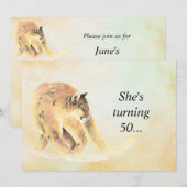 50-jarige partij nodigt aangepaste cougar-Humor ui Kaart (Voorkant / Achterkant)