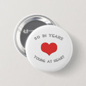 50-jarige ter hoogte van het hart ronde button 5,7 cm (Voorkant /achterkant)
