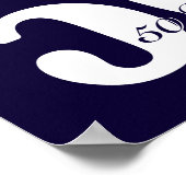 50-jarige vakbond in Oranje en blauw Poster (Hoek)