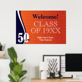 50-jarige vakbond in Oranje en blauw Poster (Thuiskantoor)