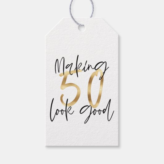 50-jarige verjaardag, bedankt cadeaulabel (Voorkant)