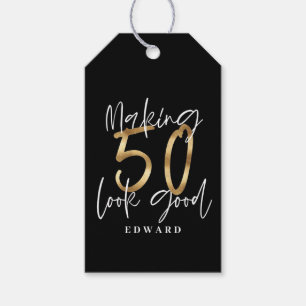 50-jarige verjaardag, bedankt cadeaulabel