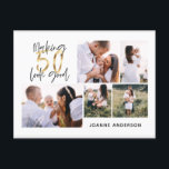 50-jarige verjaardag dankzij multi-fotovakantie feestdagenkaart<br><div class="desc">multi foto uitnodiging voor 50e verjaardagsfeestje</div>