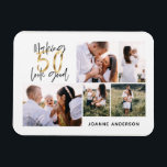 50-jarige verjaardag dankzij multi-fotovakantie magneet<br><div class="desc">multi foto uitnodiging voor 50e verjaardagsfeestje</div>