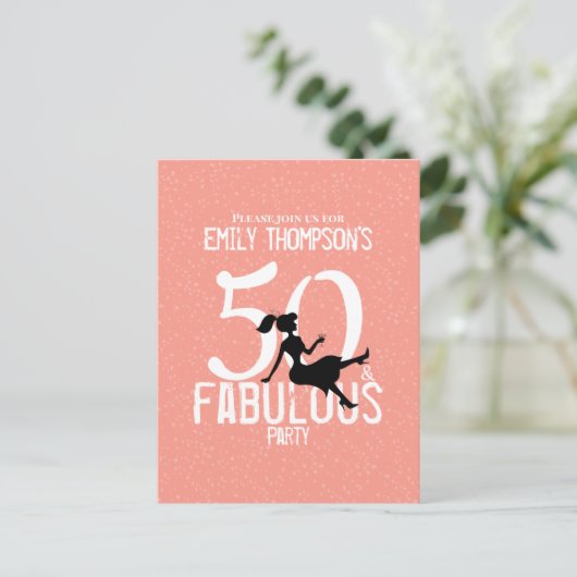 50-jarige verjaardag en Fabulous Modern Cocktails Briefkaart (Staand voorkant)