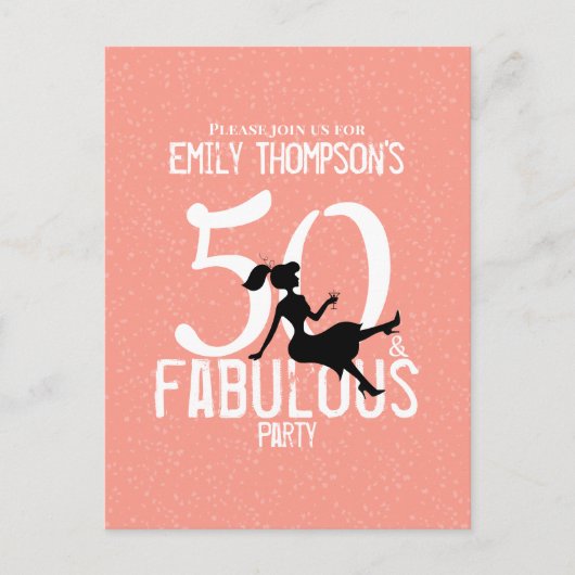 50-jarige verjaardag en Fabulous Modern Cocktails Briefkaart (Voorkant)